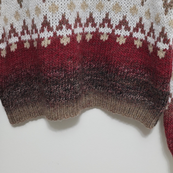 NWT Elsamanda Sweater Sz L Alpaca Wool Blend Boucle Aztec Fairisle Made in Italy - Picture 4 of 14
